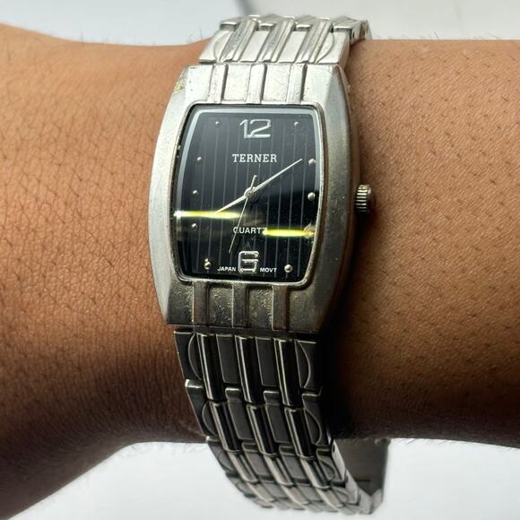 Silver & Black Terner Men's Watch - Picture 2 of 4